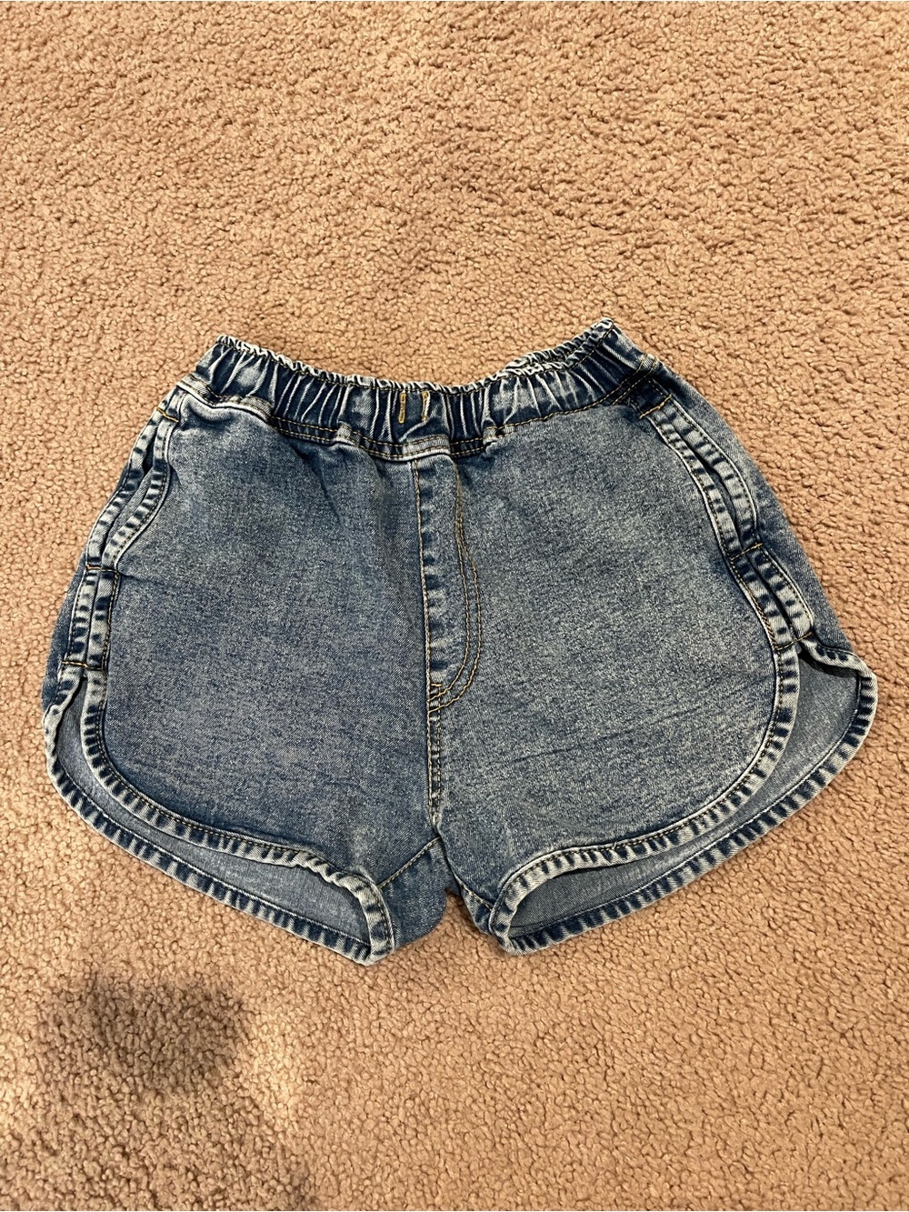 Junior M Elastic Retro Boho Dolphin Lightwash Denim Shorts